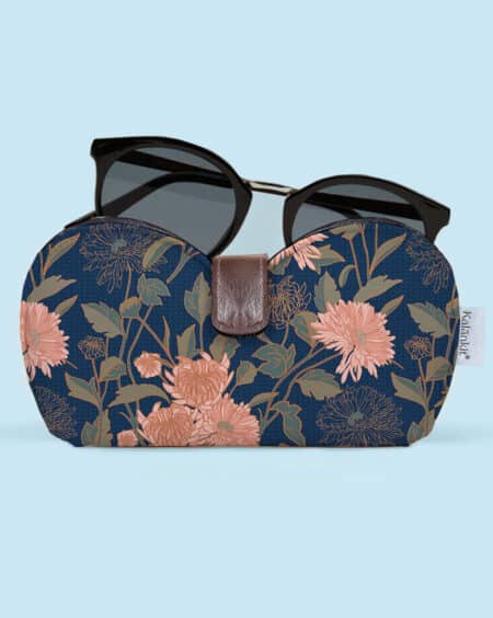 Sunglasses Travel Case | Chrysanthemum Floral - Blue